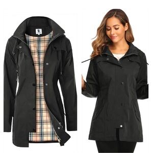 SaphiRose Women’s Hooded Anorak Style Trench Coat